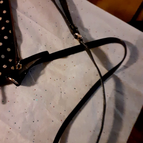 SOLD Kate Spade Cross Body Bag Black and white Polka-dots - Picture 5 of 7